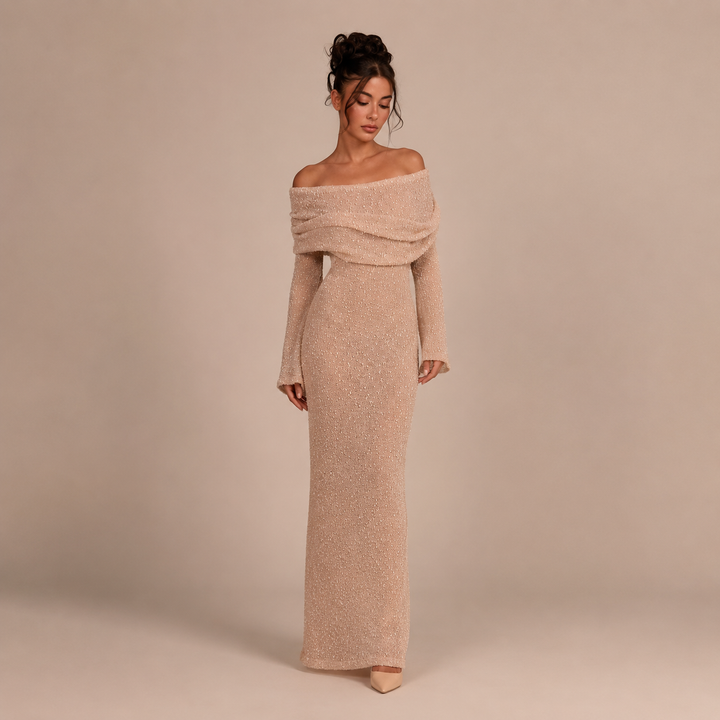 Sophia - Short Off-Shoulder Dress with Texture
