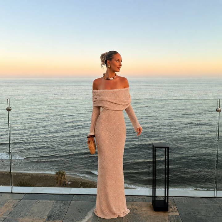 Sophia - Short Off-Shoulder Dress with Texture