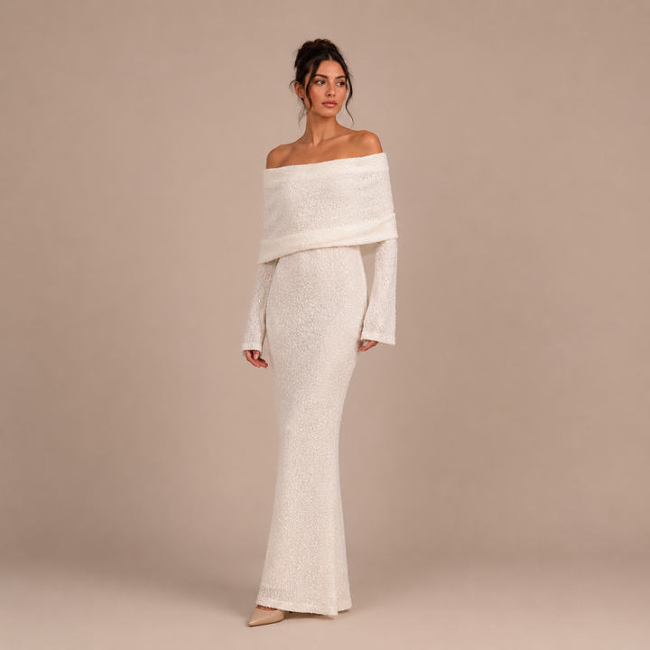 Sophia - Off-Shoulder Dress with Texture