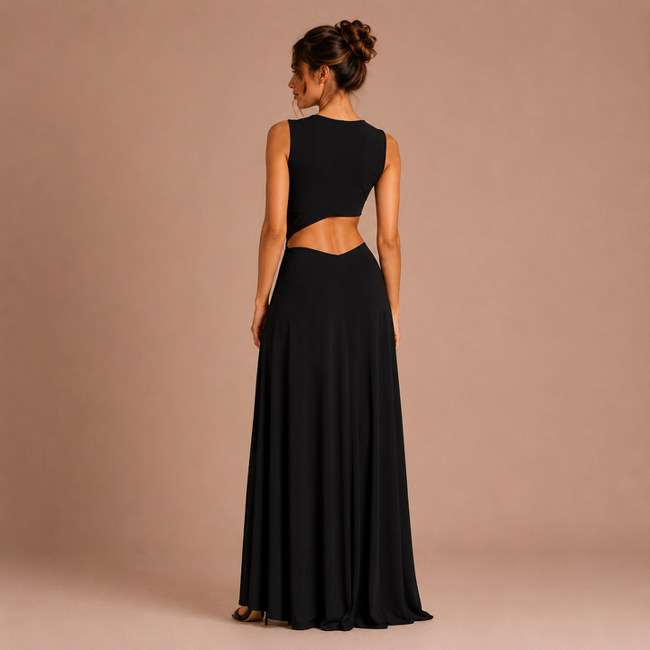 Carmen - Long Dress with Impressive Deep V-Neck and Revealing Silhouette
