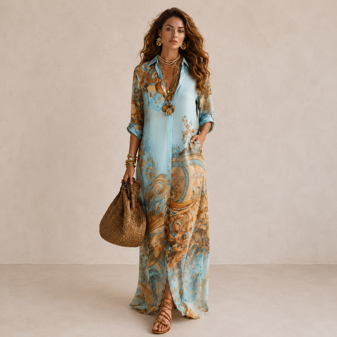 Nelia | Bohemian Maxi Dress Featuring Paisley Print