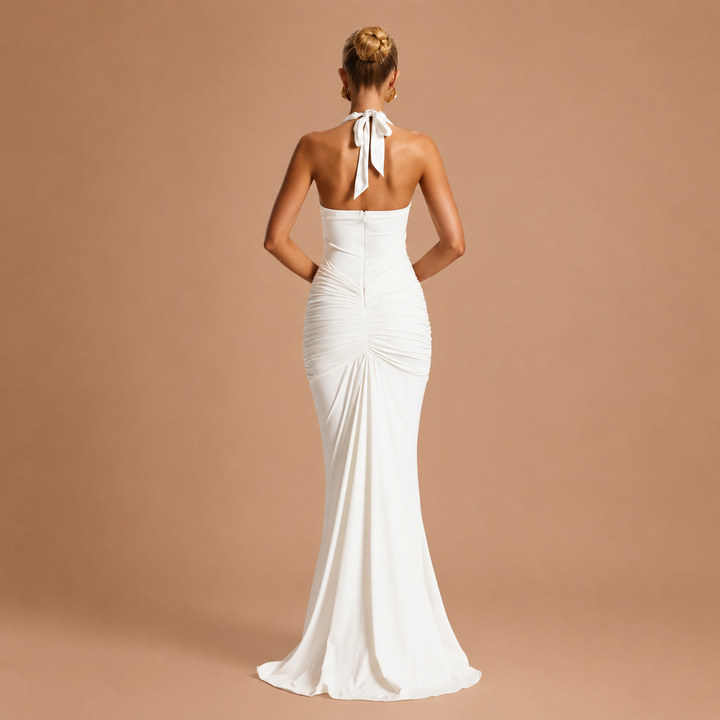 Eleni™ Dress - Fluid Elegance with Open Décolletage