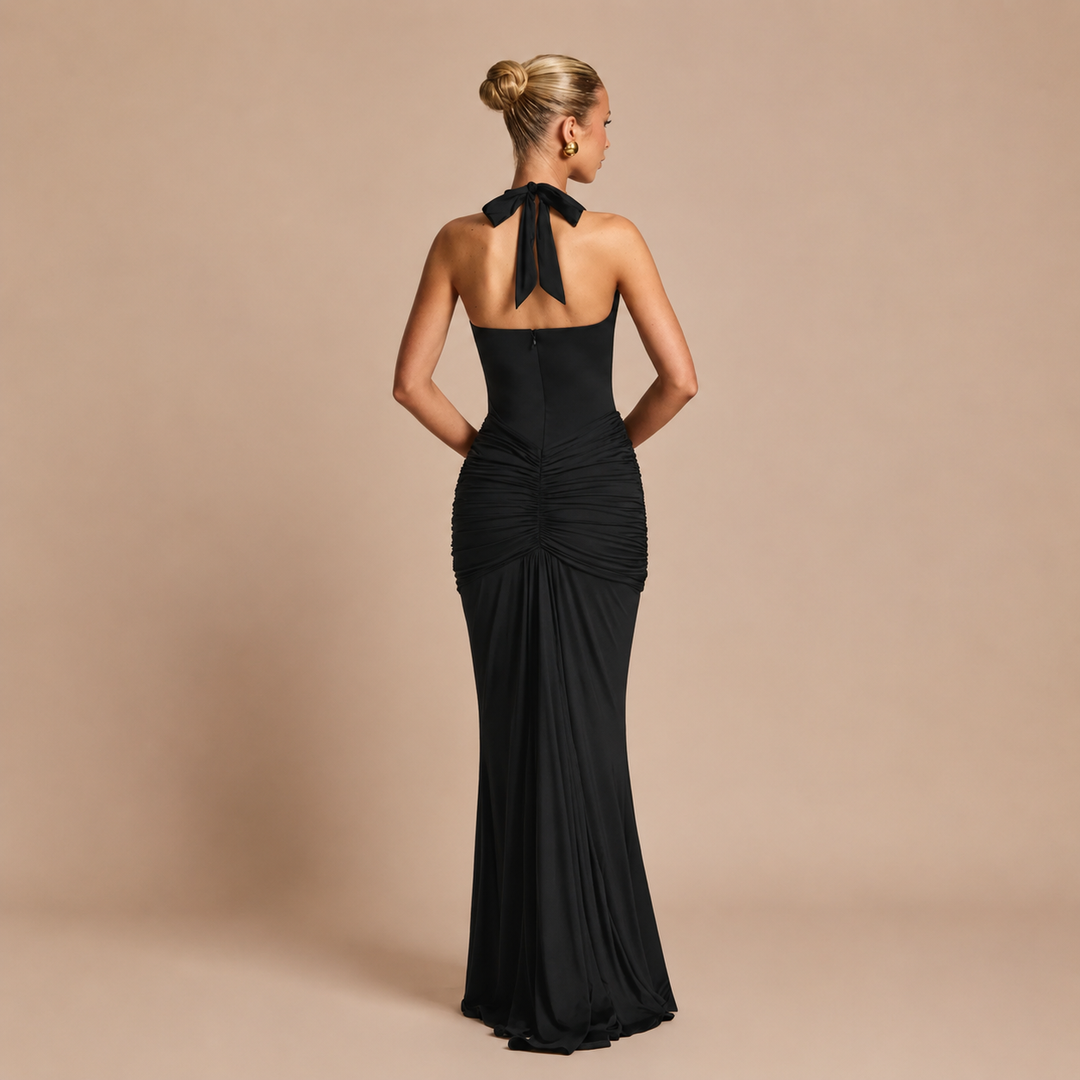 Eleni™ Dress - Fluid Elegance with Open Décolletage
