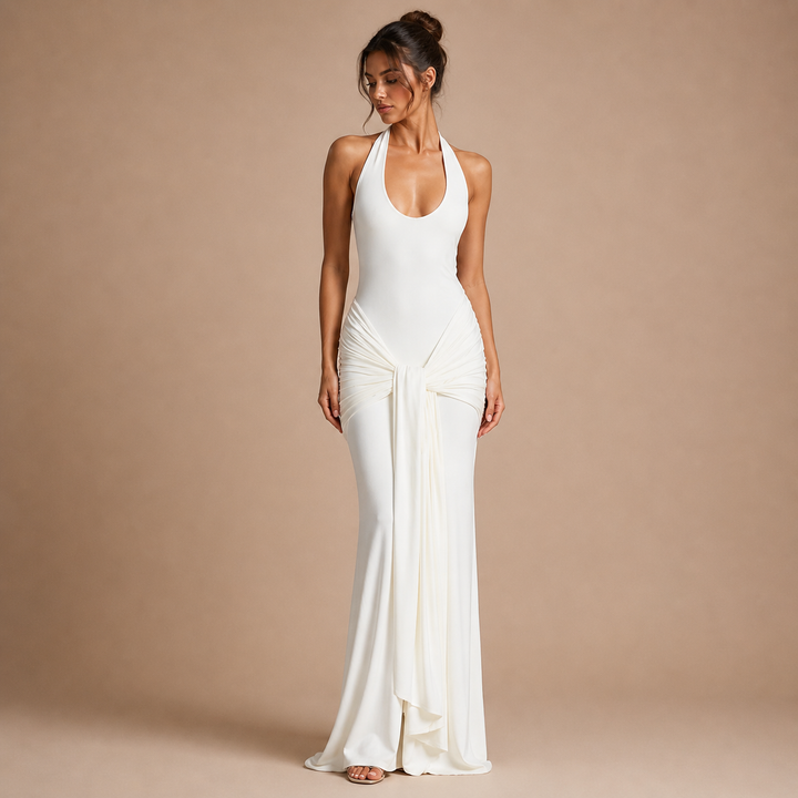 Martina – Elegant Dress with Front Pleats