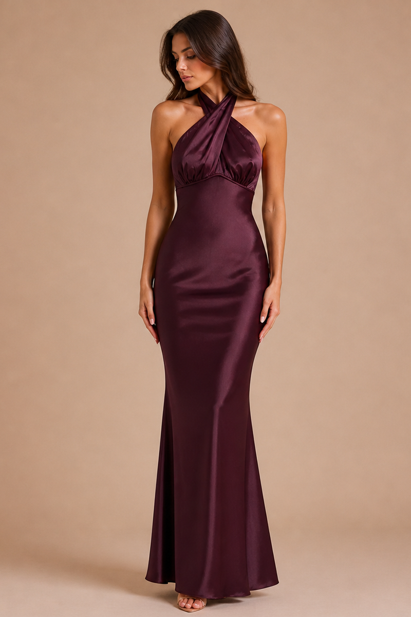 Anastázia | Crossed Halter Neck Long Dress