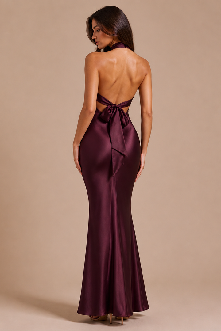 Anastázia | Crossed Halter Neck Long Dress