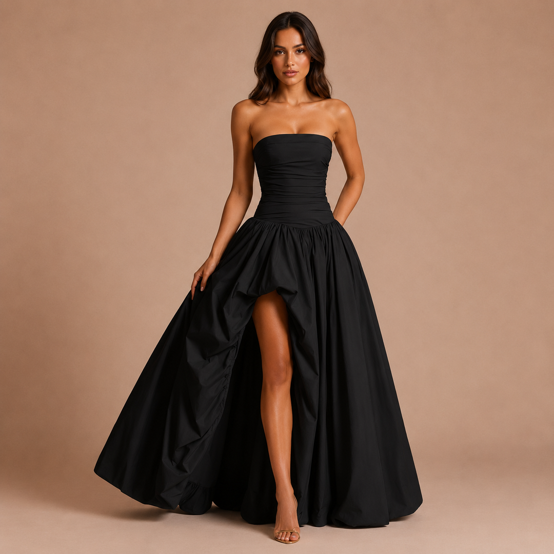 Isabella - Strapless dress with corset and voluminous skirt
