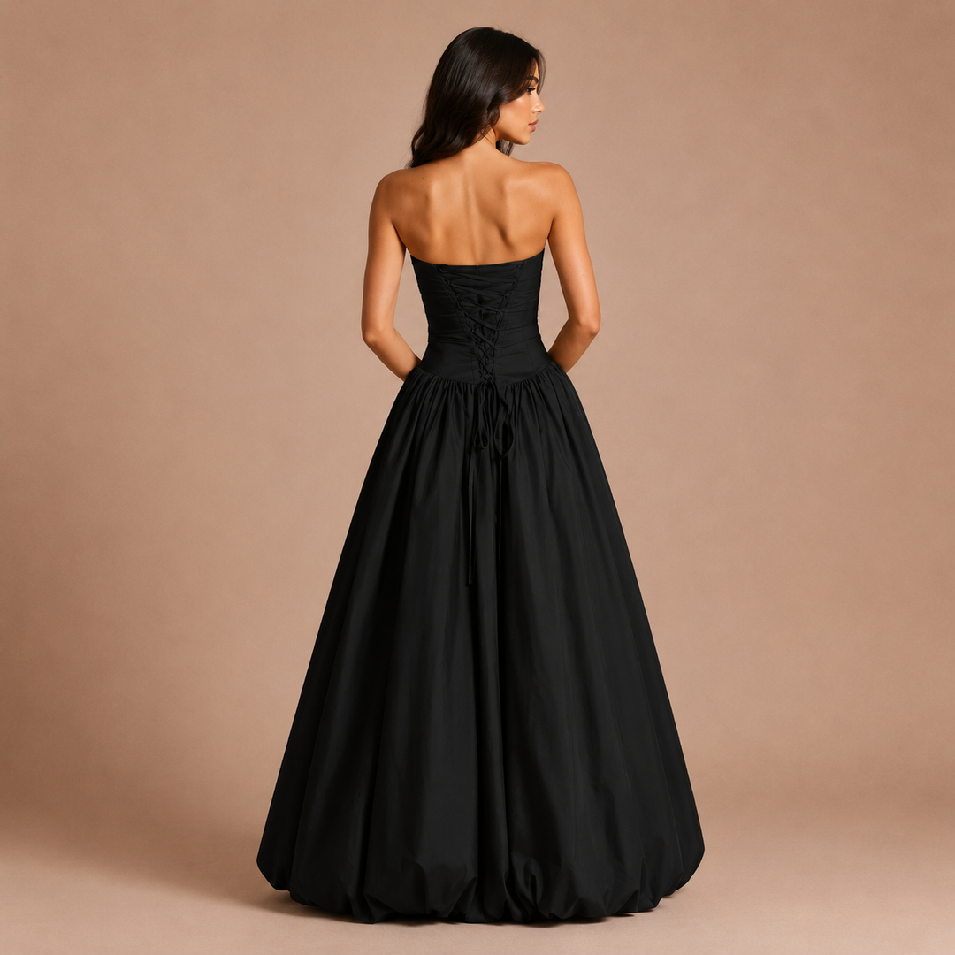 Isabella - Strapless dress with corset and voluminous skirt