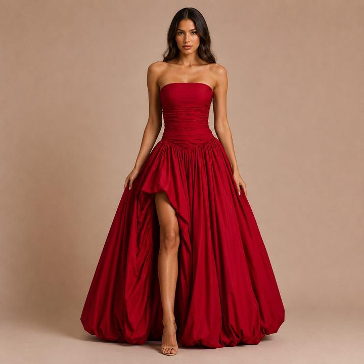 Isabella - Strapless dress with corset and voluminous skirt