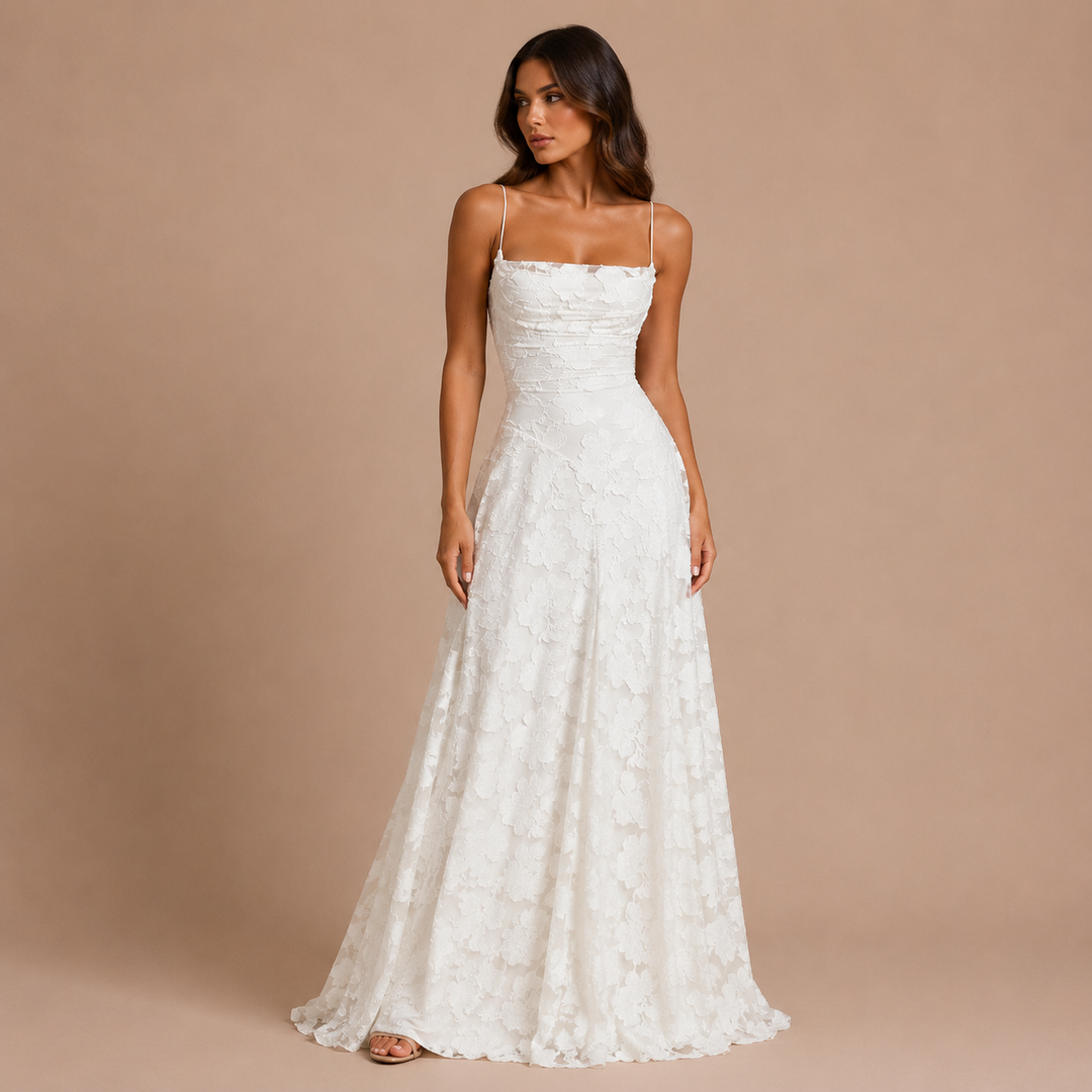 Marianna - Long Lace Dress with Open Back