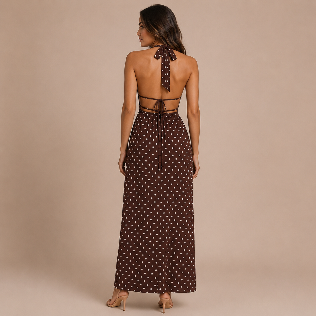 Lola – Long dress with halter neck
