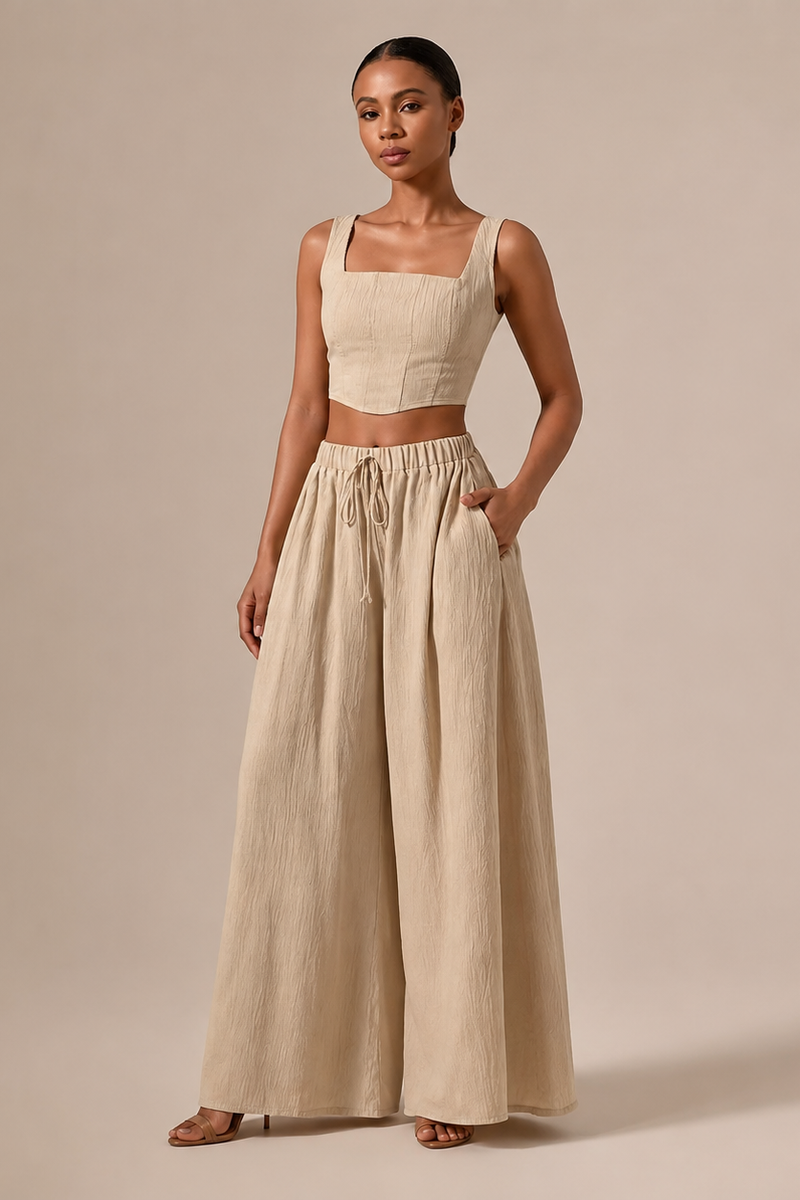 Amália | Short Top and Wide-Leg Trousers Set