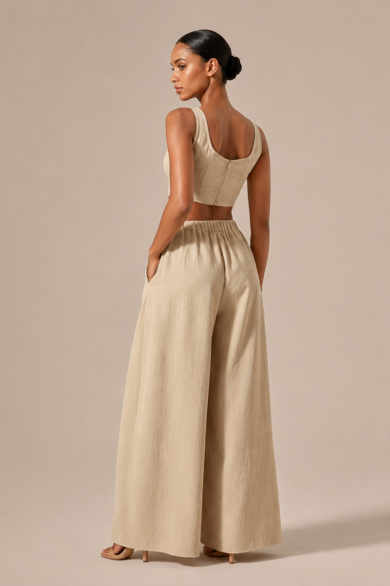 Amália | Short Top and Wide-Leg Trousers Set