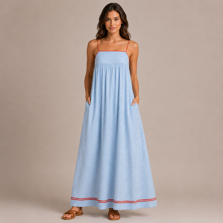 Catalina - Long Dress with Striped Design
