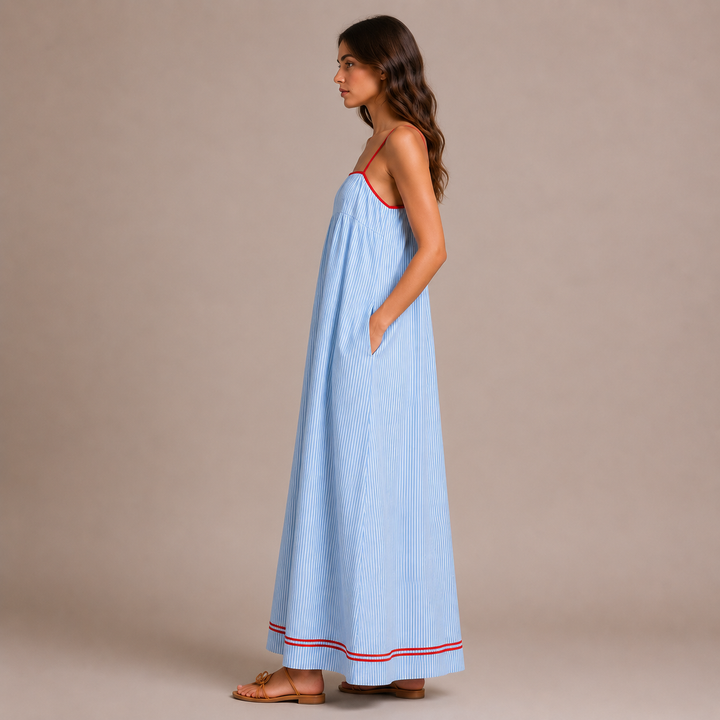 Catalina - Long Dress with Striped Design