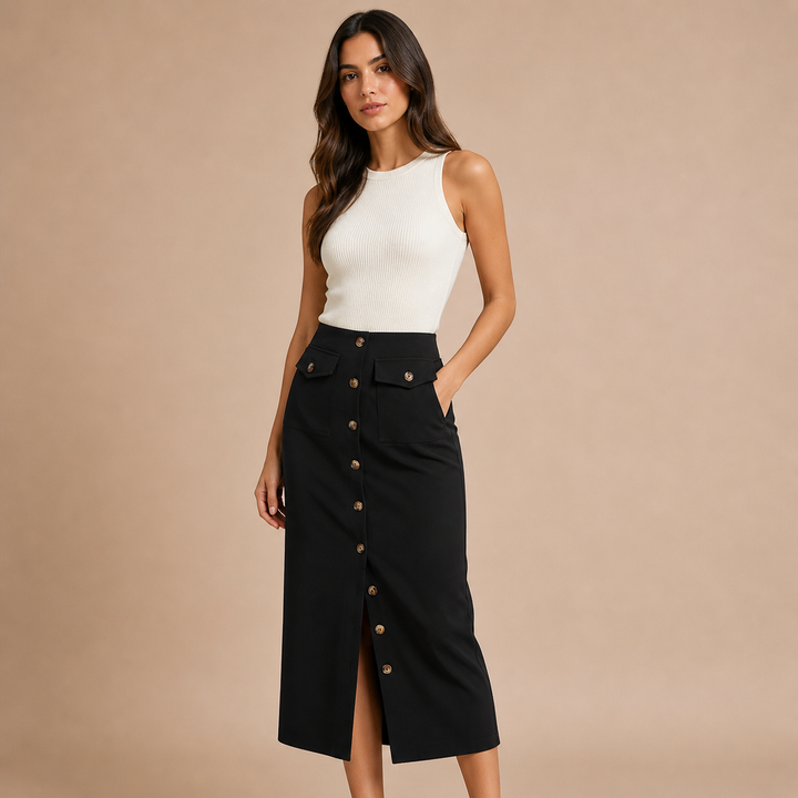 Alma – Midi Skirt with Classic Inspiration and Modern Styling Sensibility