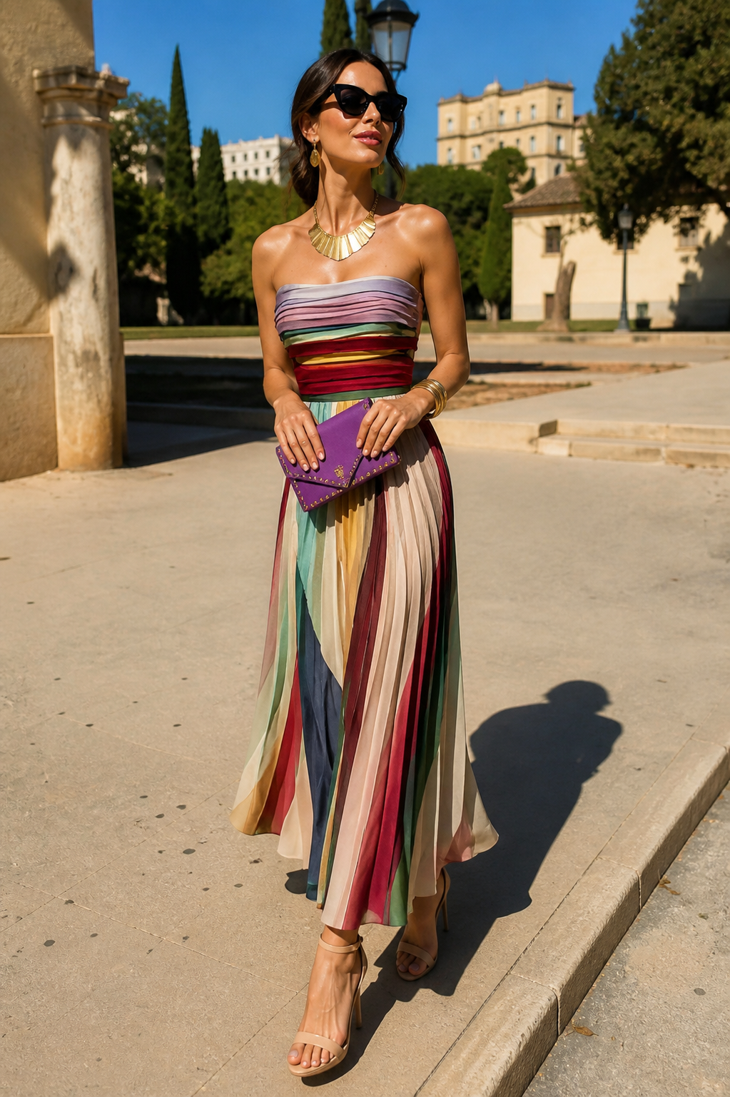 Celina | Elegant Pleated Maxi Dress