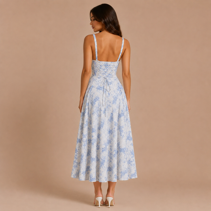 Floral Midi Dress with Belt
