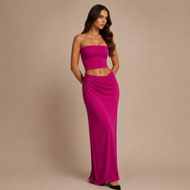 Vera Maxi Dress with Draping