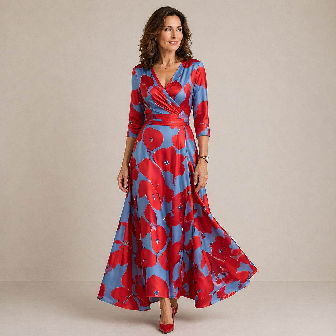 Luna | Floral Cross-Back Maxi Dress