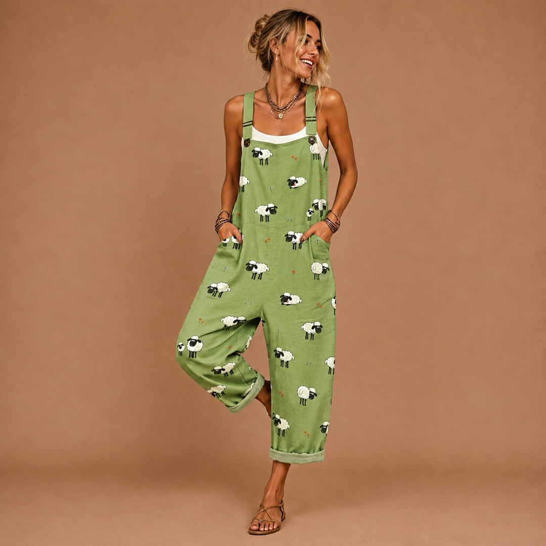 Casual Women's Dungarees with Playful Design