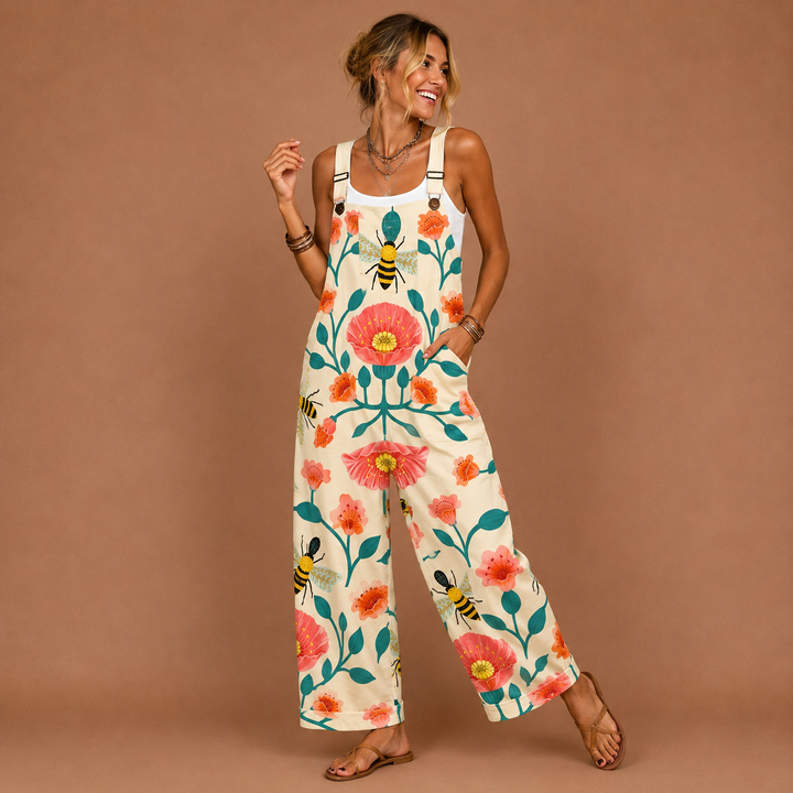 Casual Women's Dungarees with Playful Design