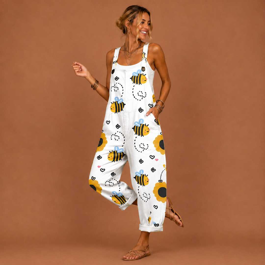 Casual Women's Dungarees with Playful Design