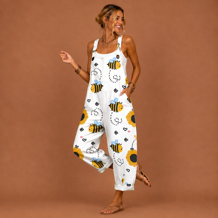 Casual Women's Dungarees with Playful Design