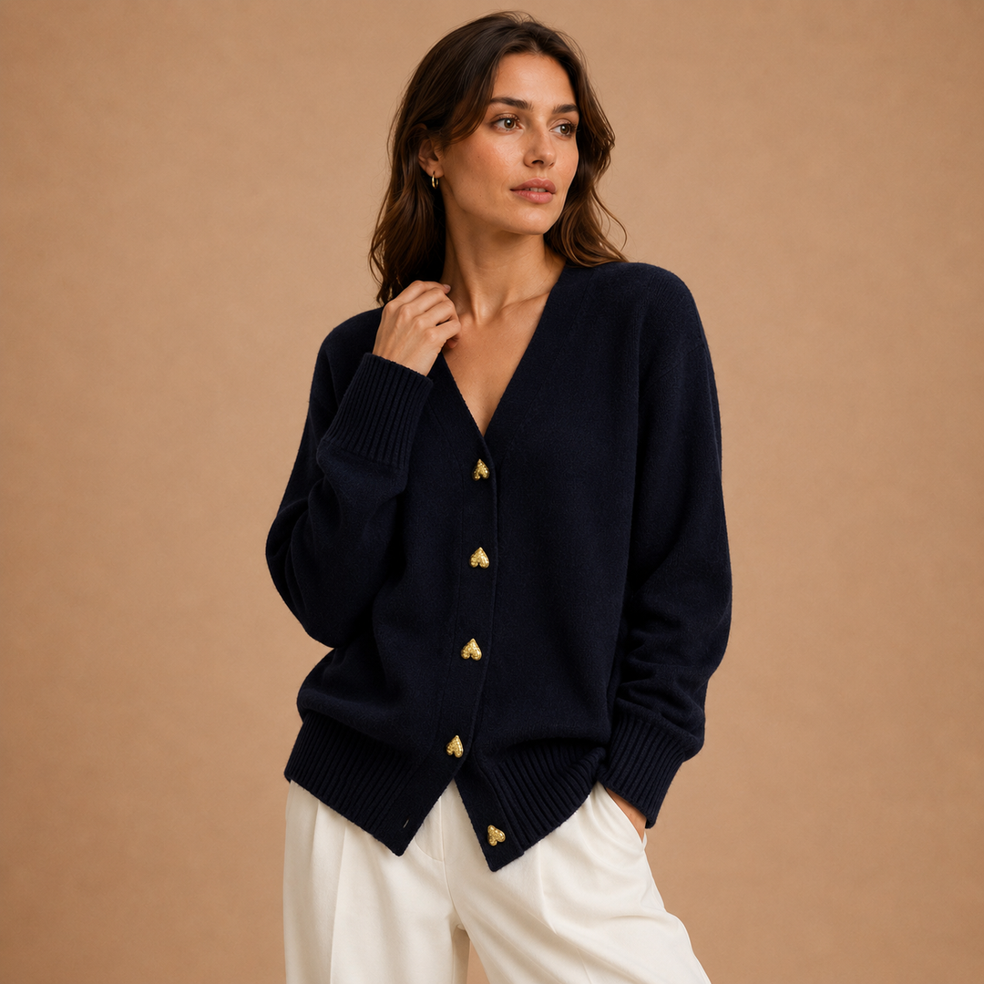 Marij – Women's V-Neck Sweater in Vintage Style