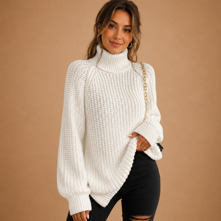Maria - Warm and Loose Sweater with Collar