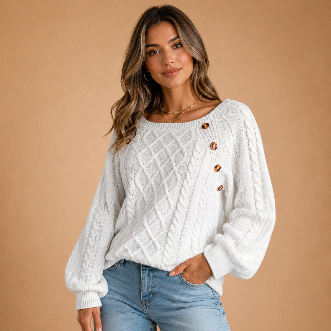 Malia - Knitted Sweater with Buttons