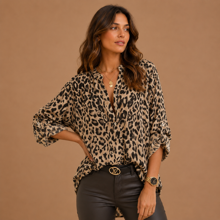 Iara - Modern Leopard Print Blouse