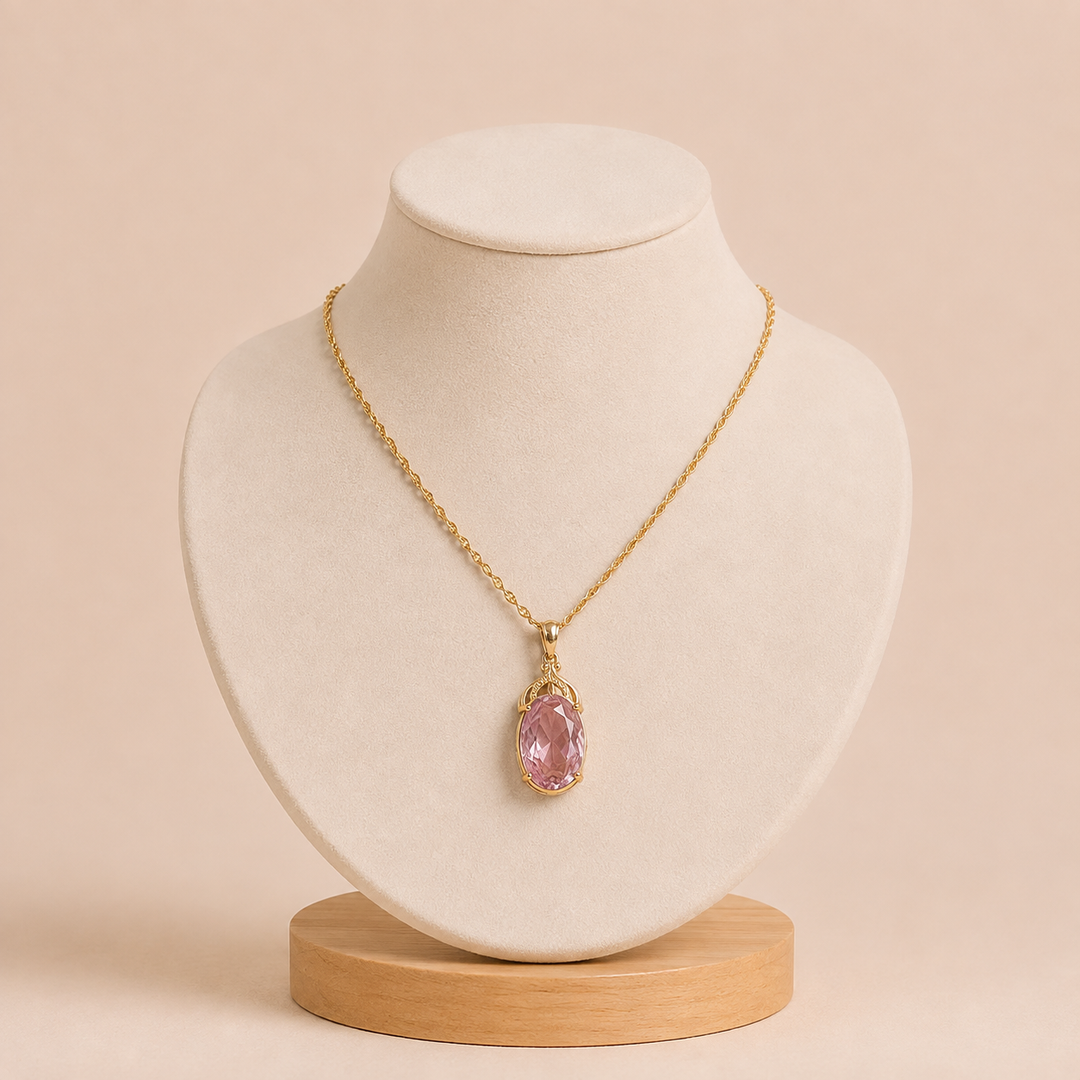 Oval Imperial Necklace in Pink Sapphire | Gold