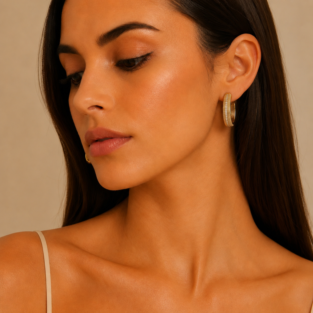 Vintage gold earrings with an elegant design