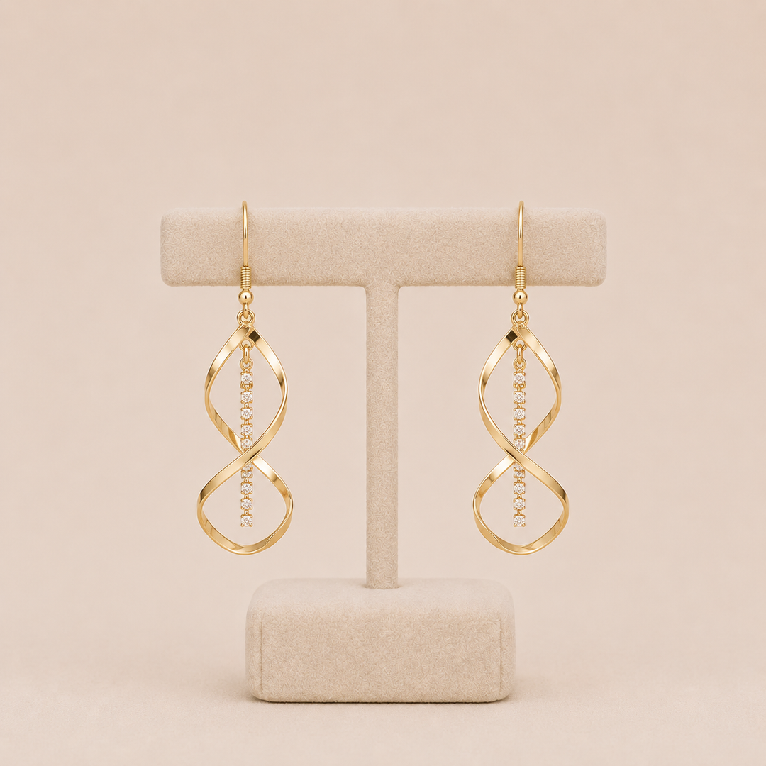 Gold Spiral Sunray Earrings