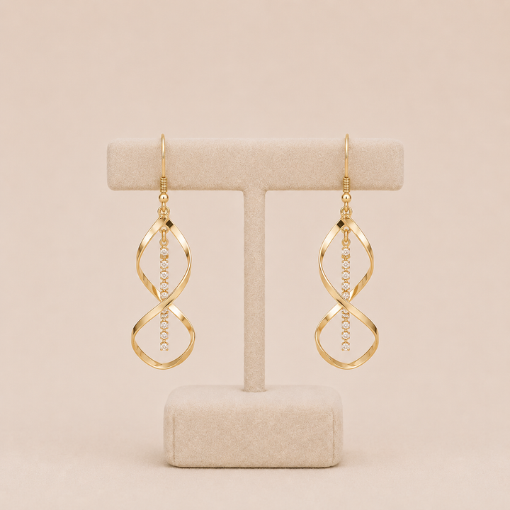 Gold Spiral Sunray Earrings
