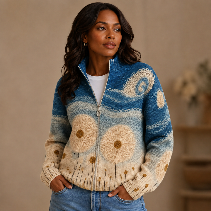Renate | Cardigan with Taraxacum Pattern