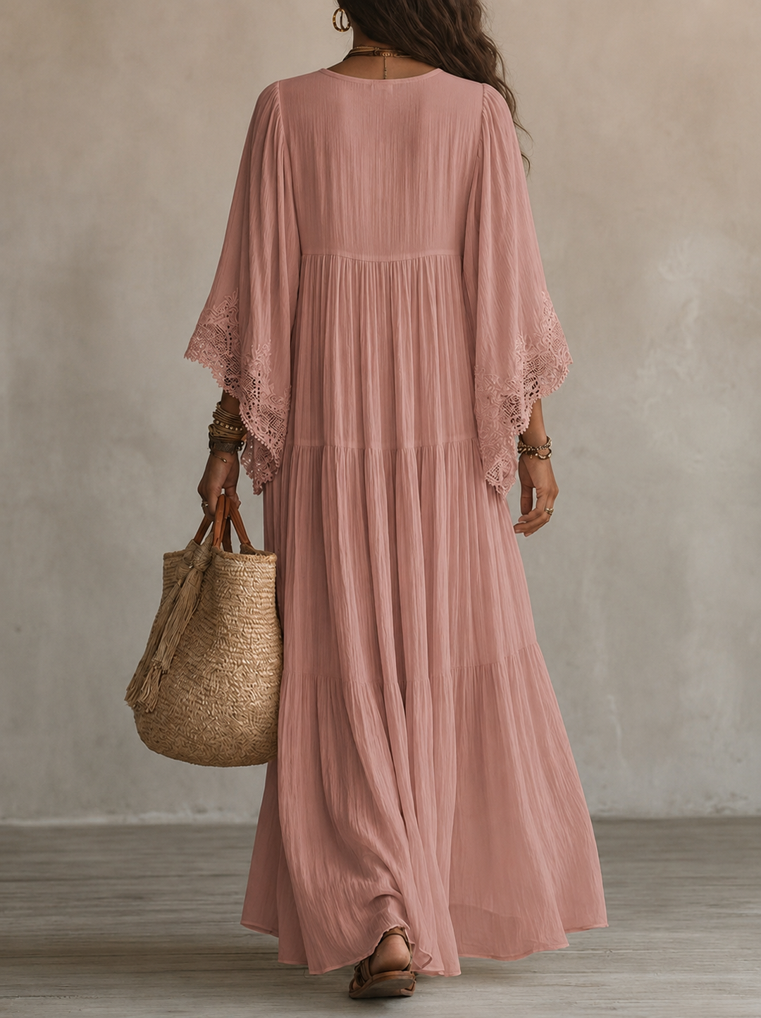 Teodóra | Batwing Sleeve Maxi Dress