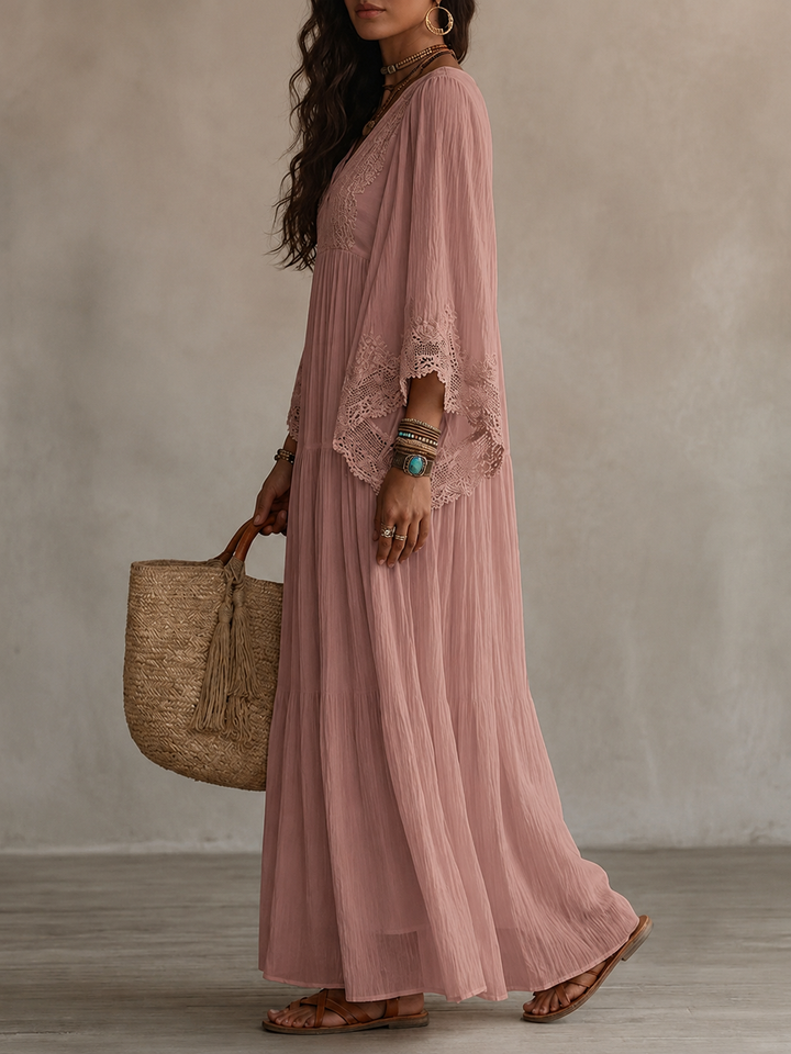 Teodóra | Batwing Sleeve Maxi Dress
