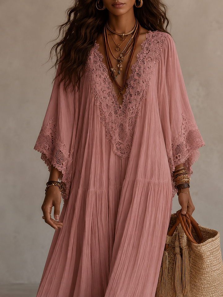 Teodóra | Batwing Sleeve Maxi Dress