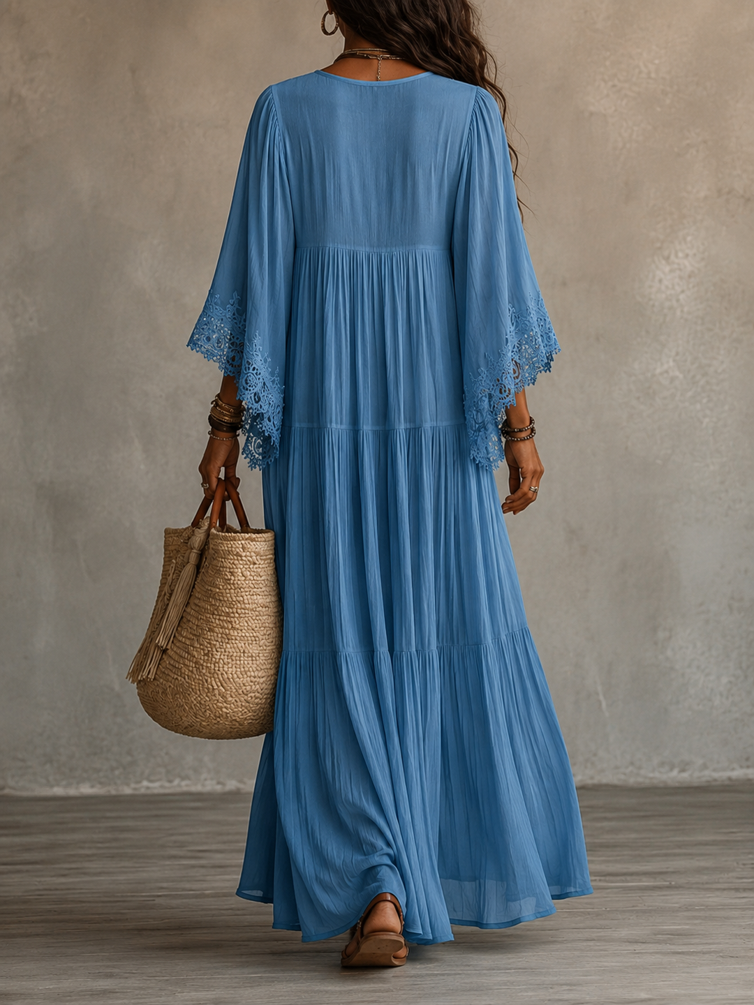 Teodóra | Batwing Sleeve Maxi Dress