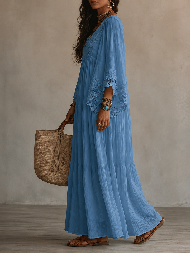 Teodóra | Batwing Sleeve Maxi Dress