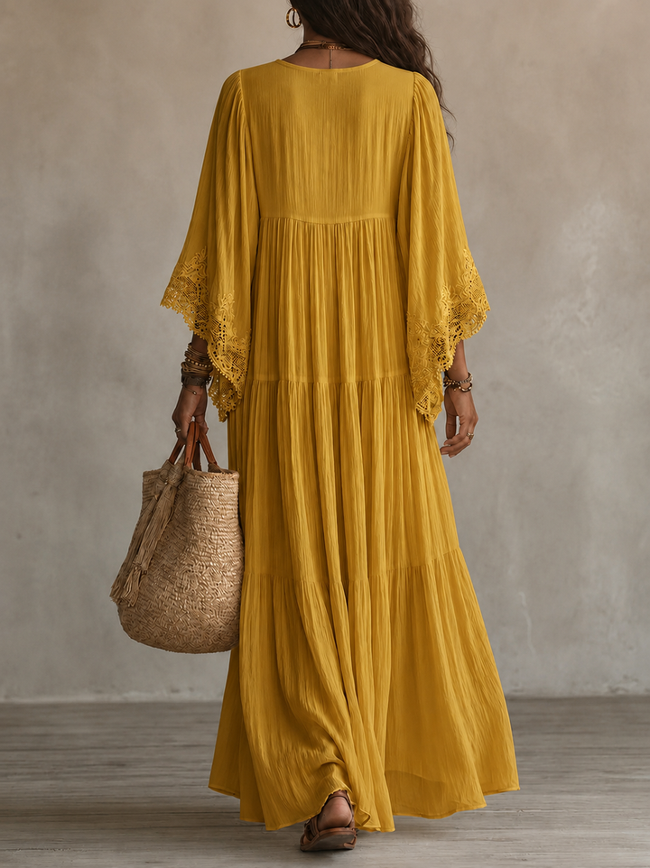 Teodóra | Batwing Sleeve Maxi Dress