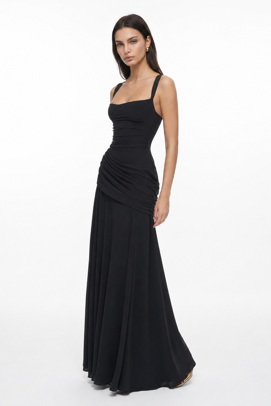 Vera | Maxi Dress Featuring a Gathered Square Neckline