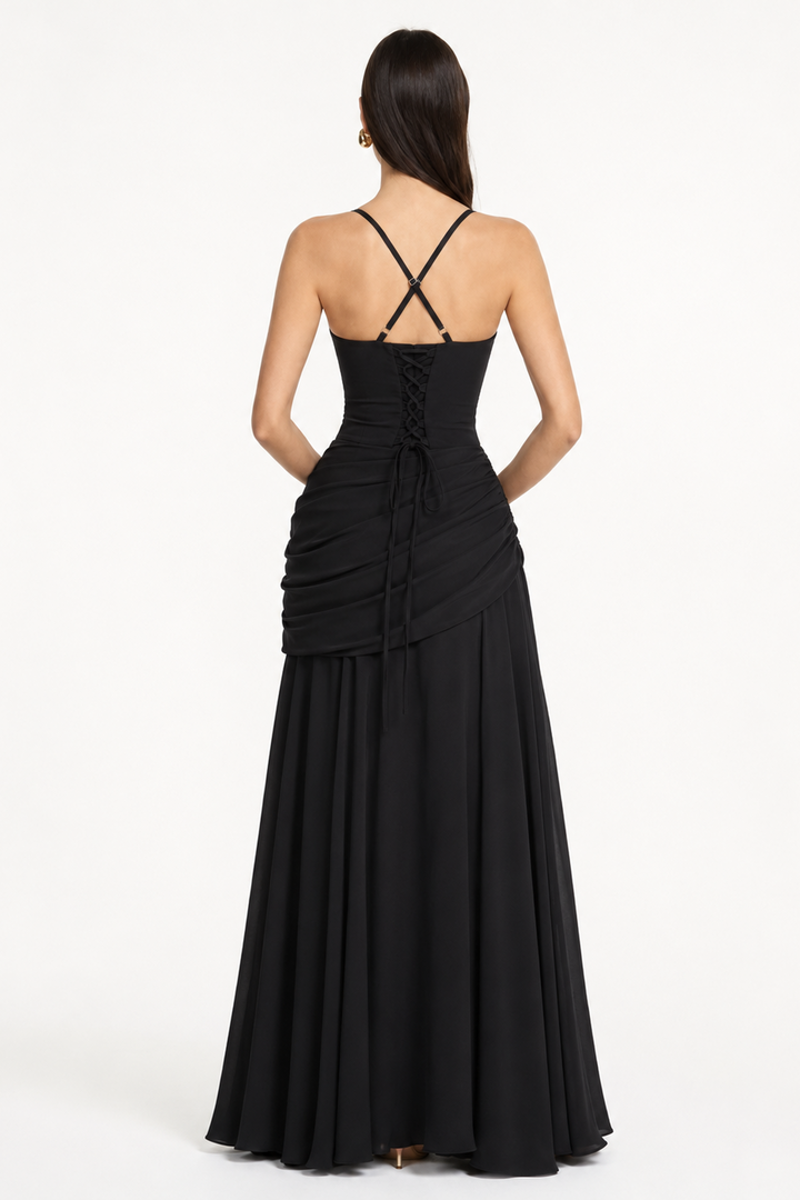Vera | Maxi Dress Featuring a Gathered Square Neckline