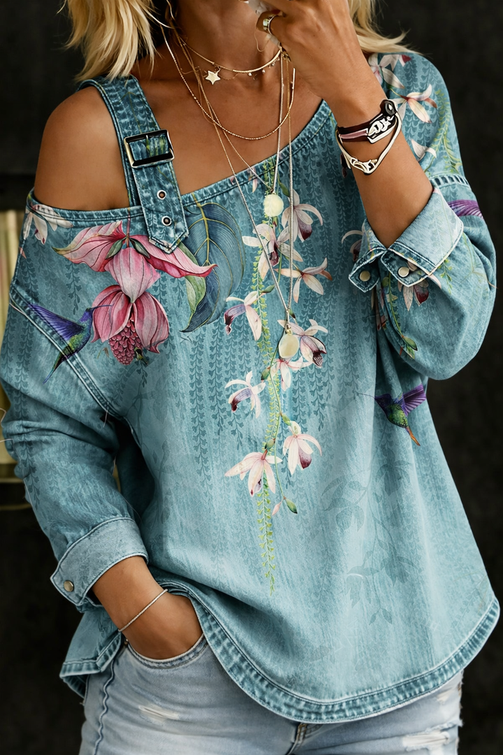 Carla - Off-Shoulder Denim Top