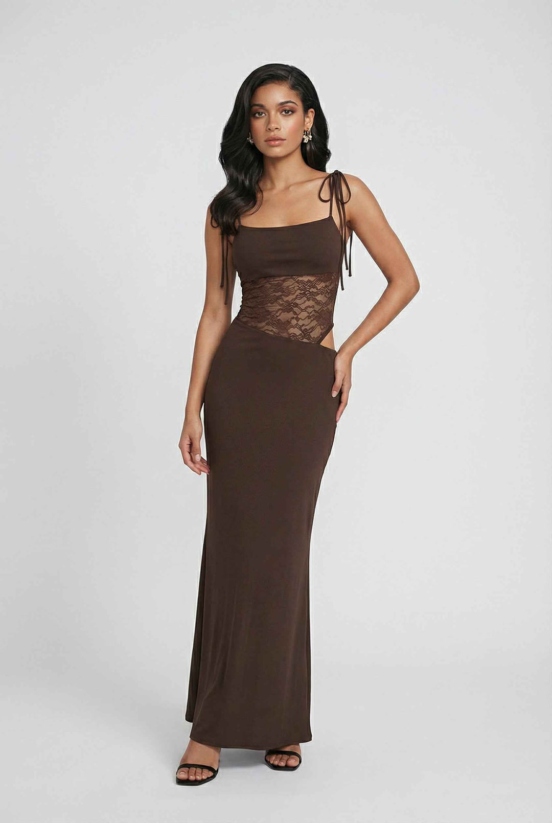 Lujza | Maxi Dress in Rich Chocolate Brown