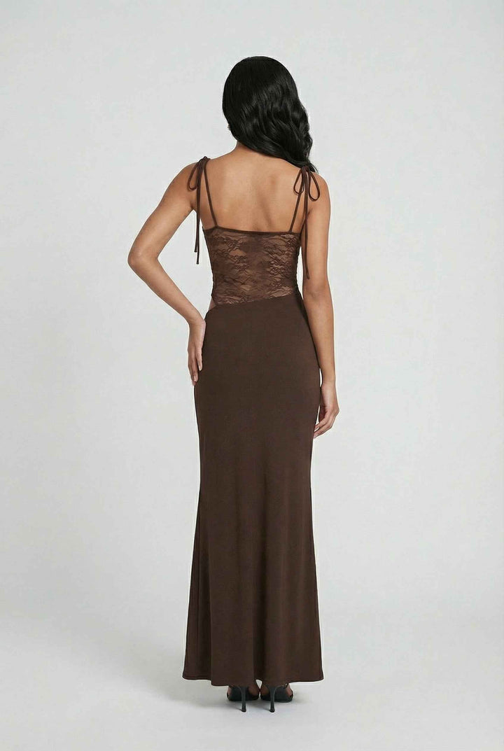 Lujza | Maxi Dress in Rich Chocolate Brown