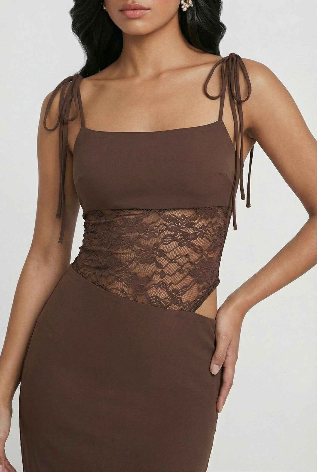 Lujza | Maxi Dress in Rich Chocolate Brown