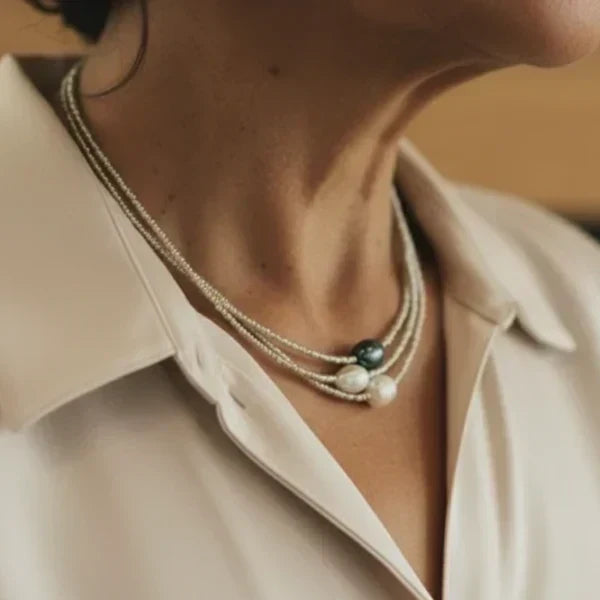 Necklace made of natural pearls